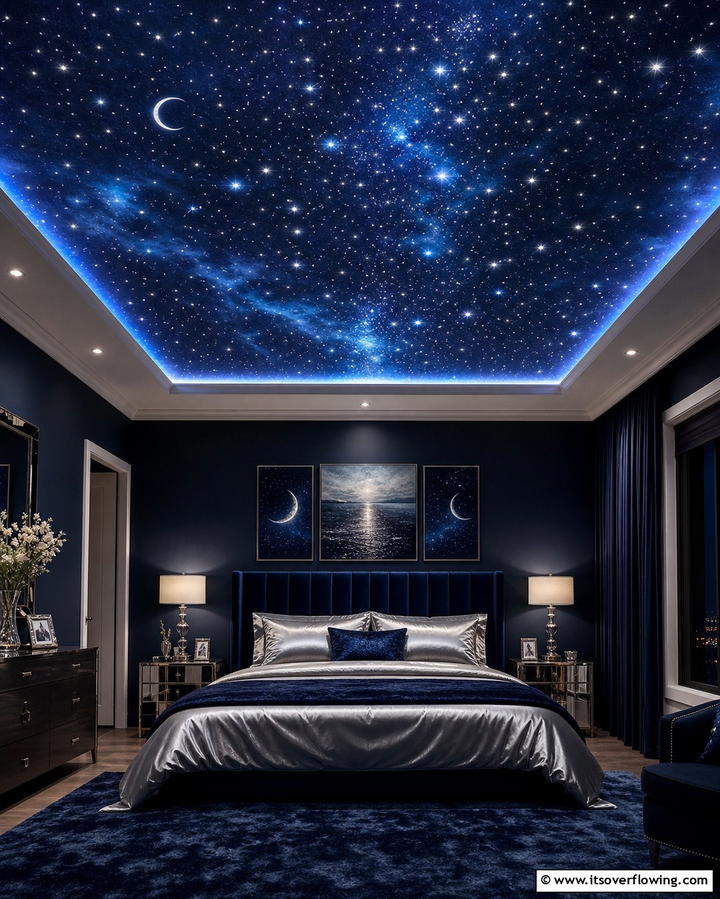 Midnight Themed Starry Ceiling - 25 Taylor Swift Themed Bedroom Decor Ideas for Fans