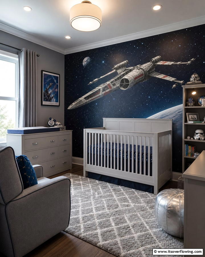 Millennium Falcon Wall Art - 20 Star Wars Nursery Ideas for the Ultimate Fan Baby Room