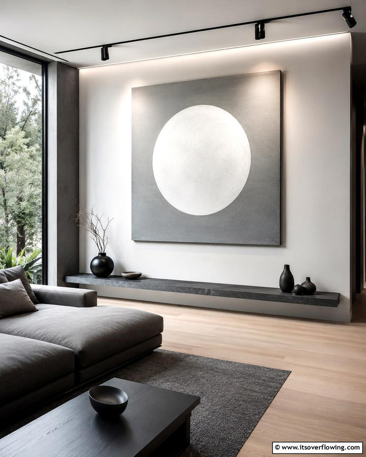 Mindful Artwork - 30 Serene Zen Living Room Ideas for Mindfulness