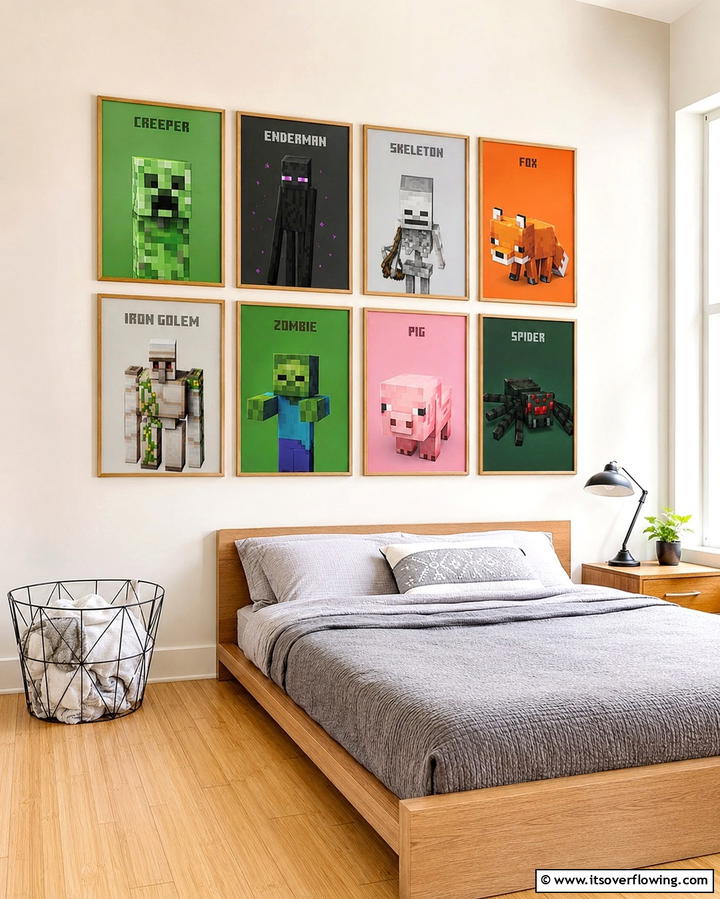 Minecraft Mob Posters - 30 Minecraft Bedroom Ideas for Block-Inspired Fun
