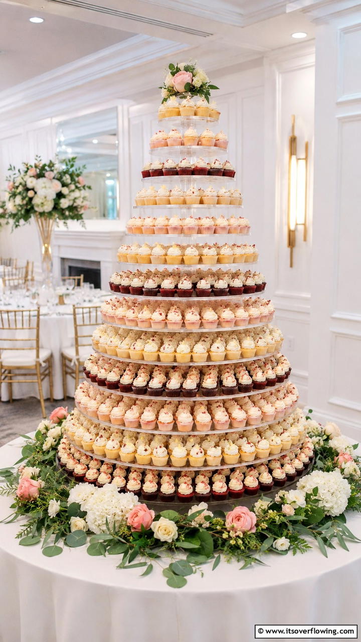 Mini Cupcake Tower - 21 Delicious Wedding Dessert Ideas for a Sweet Celebration
