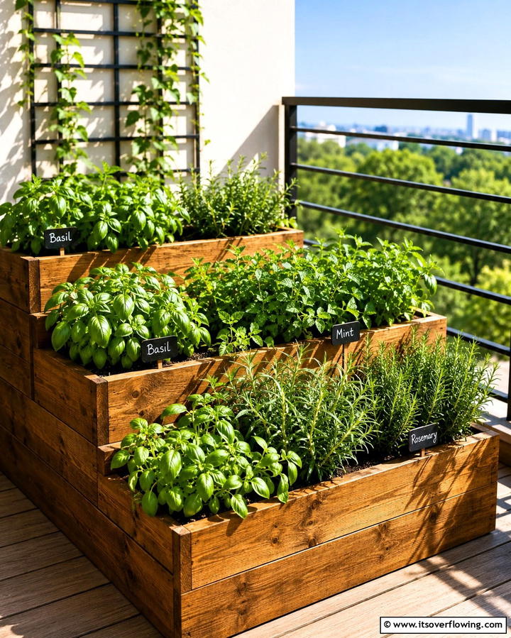 Mini Herb Garden - 25 Large Balcony Ideas for Stunning Outdoor Spaces