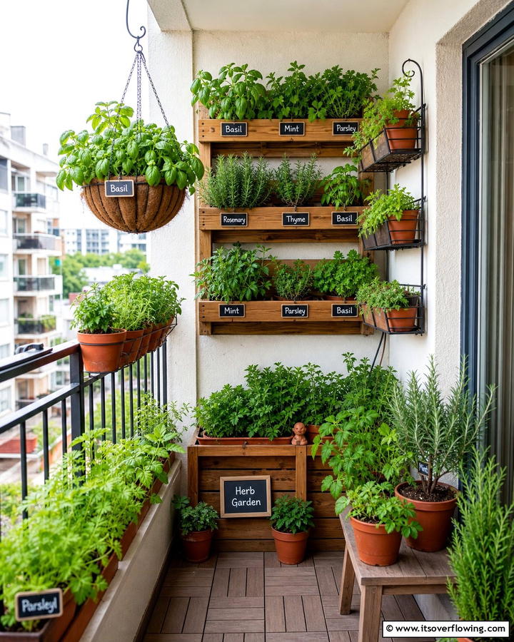Mini Herb Garden Balcony - 20 Second Story Balcony Ideas for Stunning Views