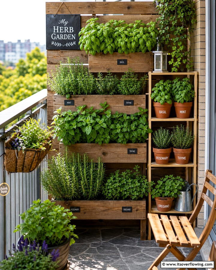 Mini Herb Garden - 21 Small Balcony Decor Ideas for Cozy Outdoor Retreats