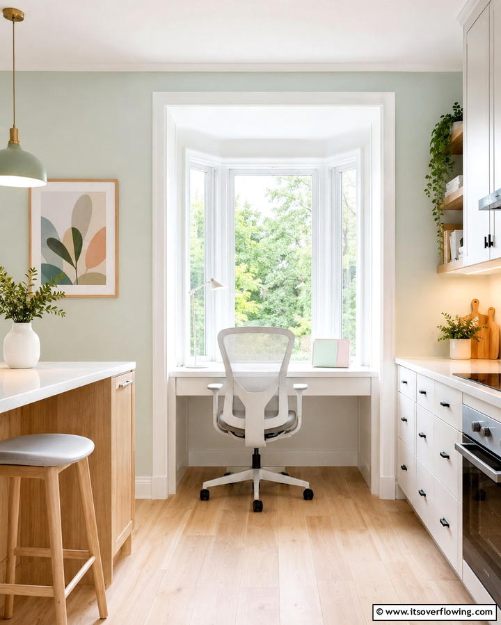Mini Home Office - 25 Kitchen Bay Window Ideas for a Bright Cooking Space
