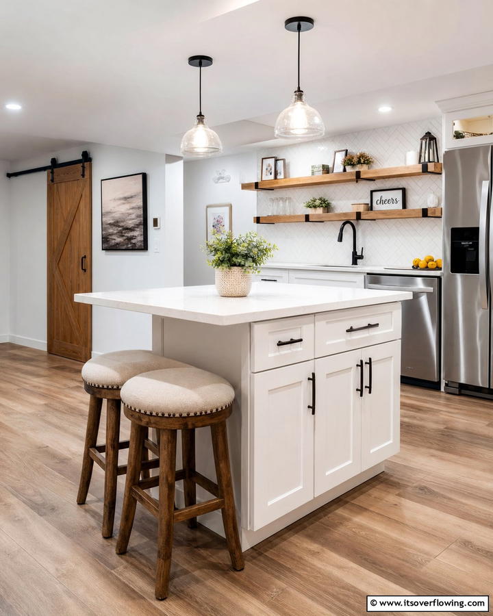 Mini Kitchen Island for Basements - 30 Basement Furniture Ideas for Functional Living Spaces