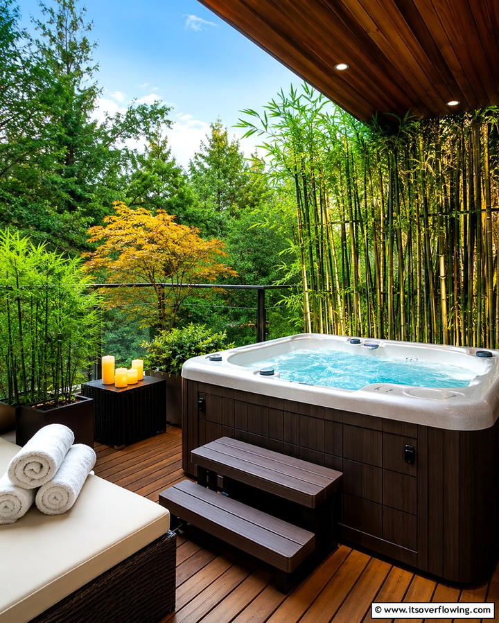 Mini Spa Retreat - 25 Large Balcony Ideas for Stunning Outdoor Spaces