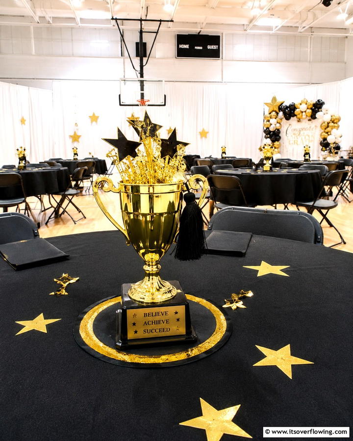Mini Trophy Centerpieces - 25 Graduation Centerpiece Ideas for Memorable Celebrations