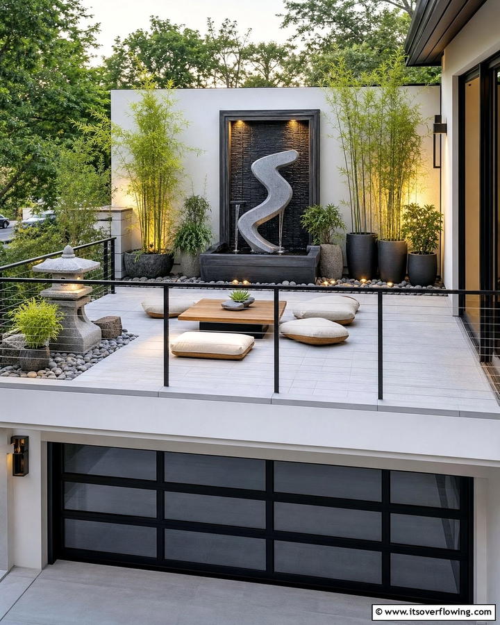 Mini Water Feature - 20 Balcony Over Garage Ideas for Extra Space