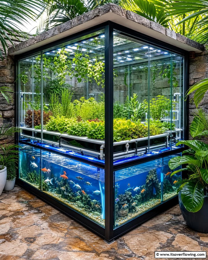 Miniature Aquaponics System - 20 Innovative Corner Greenhouse Ideas for Gardeners