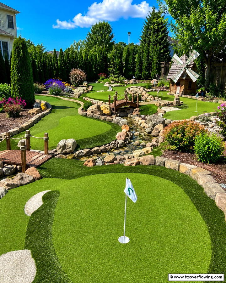 Miniature Golf Setup - 25 Backyard Turf Ideas for a Low-Maintenance Lawn