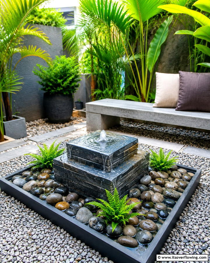 Miniature Water Features - 25 Patio Small Garden Ideas to Maximize Your Space