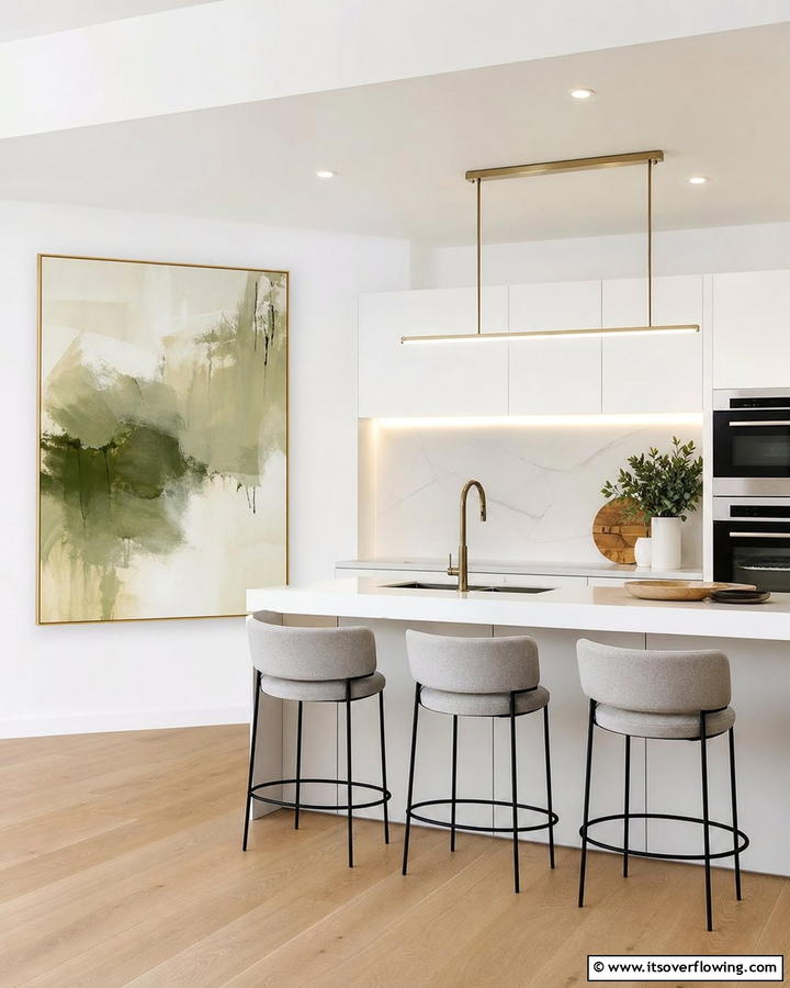 Minimalist Abstract Artwork - 21 Kitchen Wall Decor Ideas for a Personalized Culinary Space