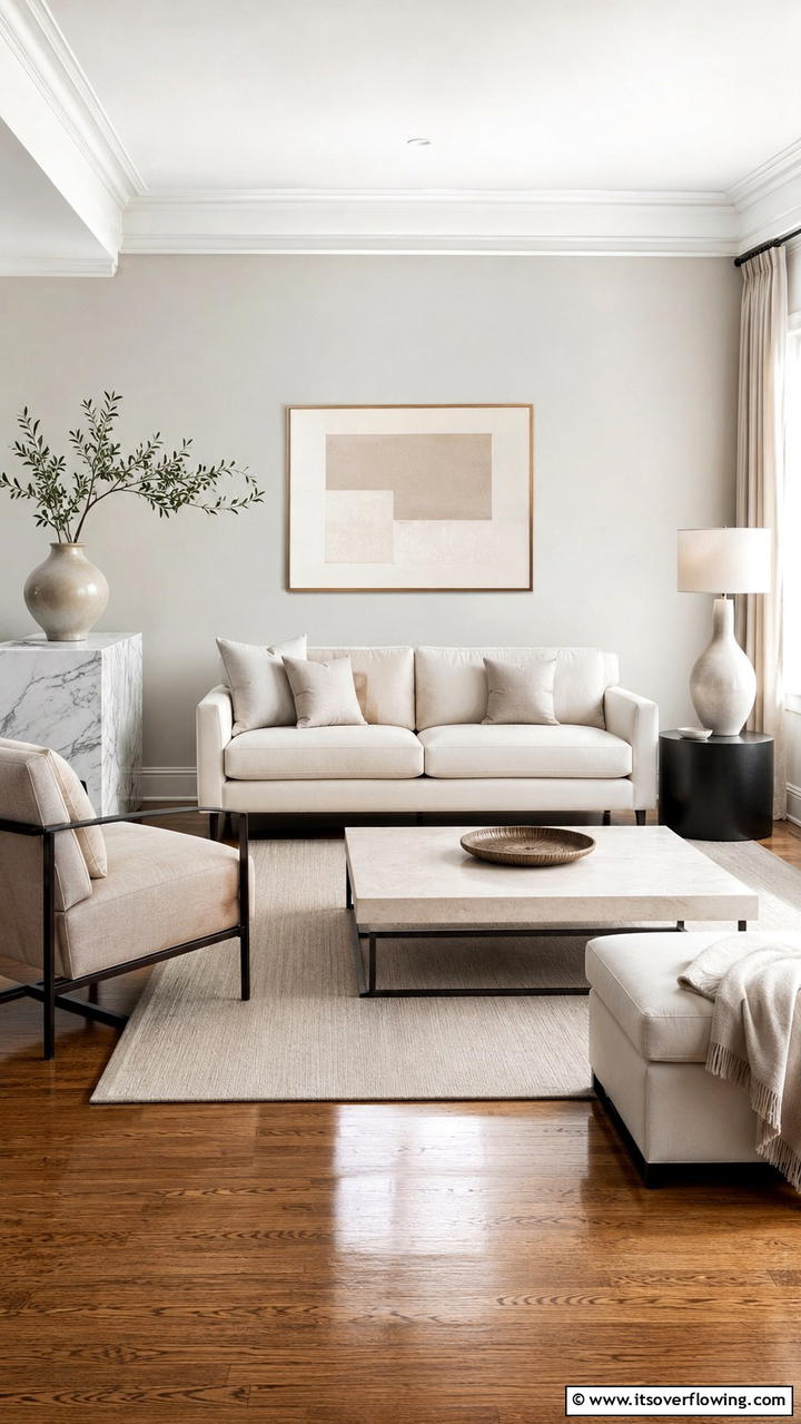 Minimalist Accessory Accents - 21 Transitional Living Room Design Ideas for Modern Homes