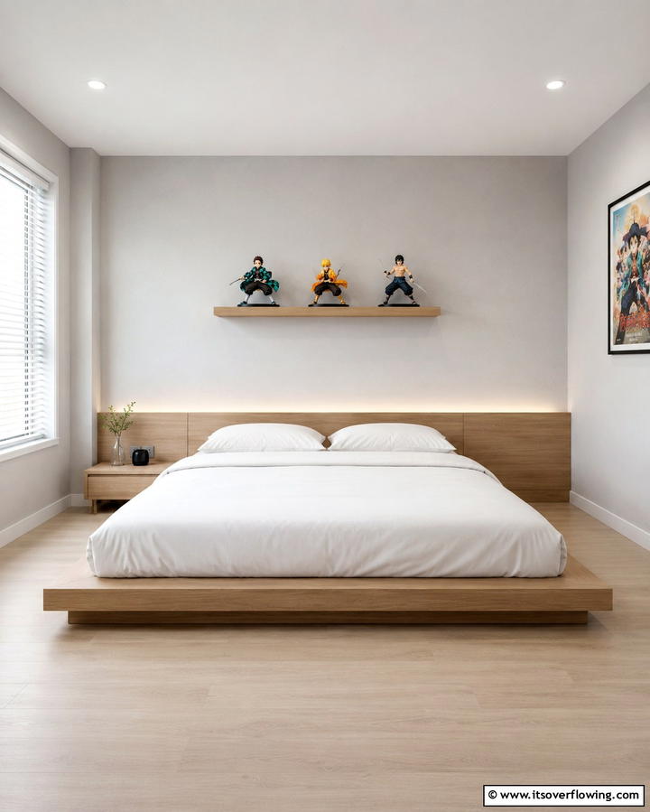 Minimalist Anime Sanctuary - 30 Anime Room Ideas for Otaku-Inspired Spaces