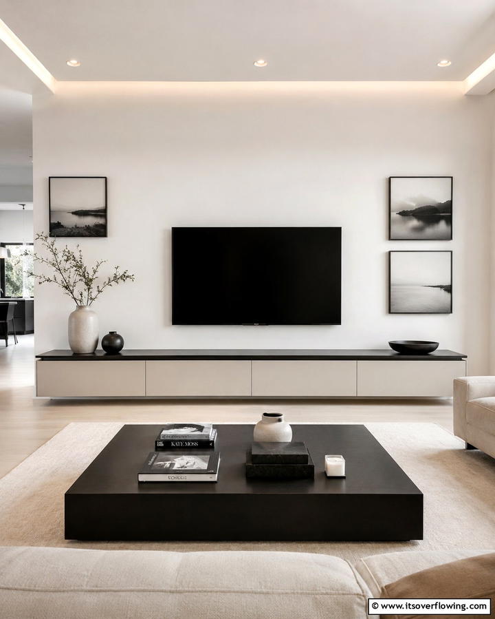 Minimalist Approach - 25 TV Console Decor Ideas to Elevate Your Living Room