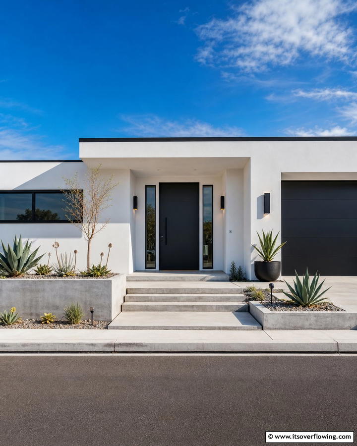 Minimalist Black Door with Clean Lines - 21 Black Front Door Ideas for Bold First Impressions