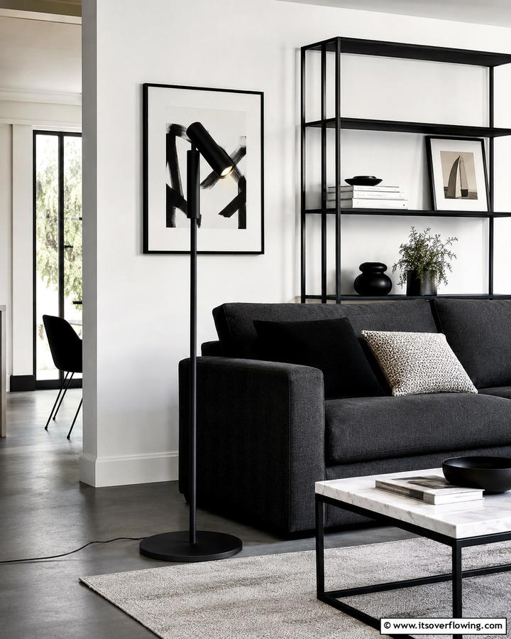 Minimalist Black Floor Lamp - 30 Living Room Floor Lamp Ideas- Stylish Lighting Solutions