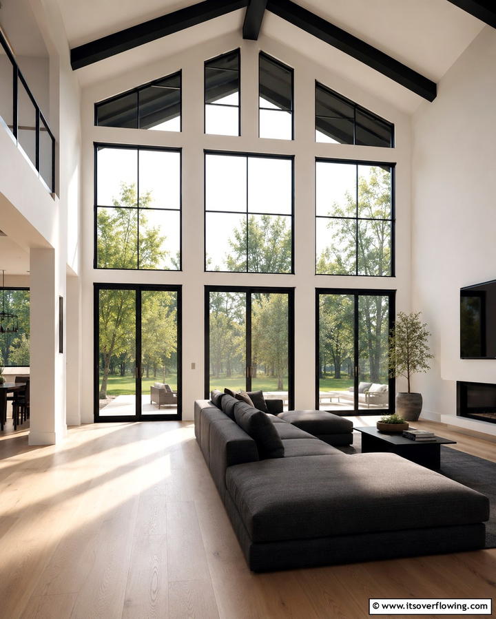 Minimalist Black Trim for Contrast - 30 Modern Window Trim Ideas for Stylish Home Maintenance