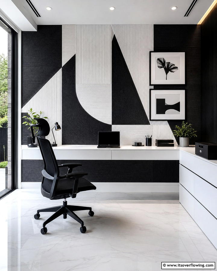 Minimalist Black and White - 30 Office Wallpaper Ideas for a Productive Workspace