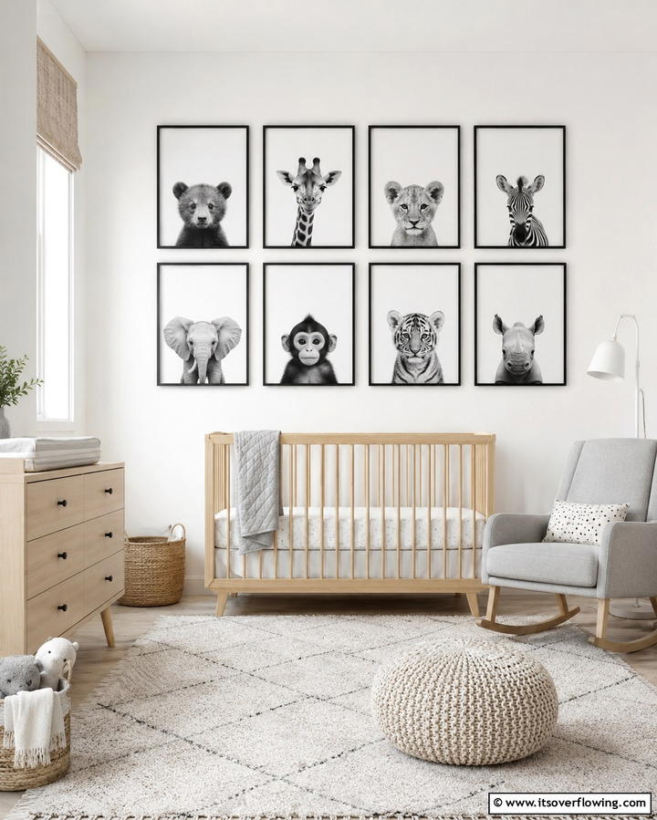 Minimalist Black and White Prints - 25 Nursery Wall Decor Ideas to Create a Cozy and Cute Space