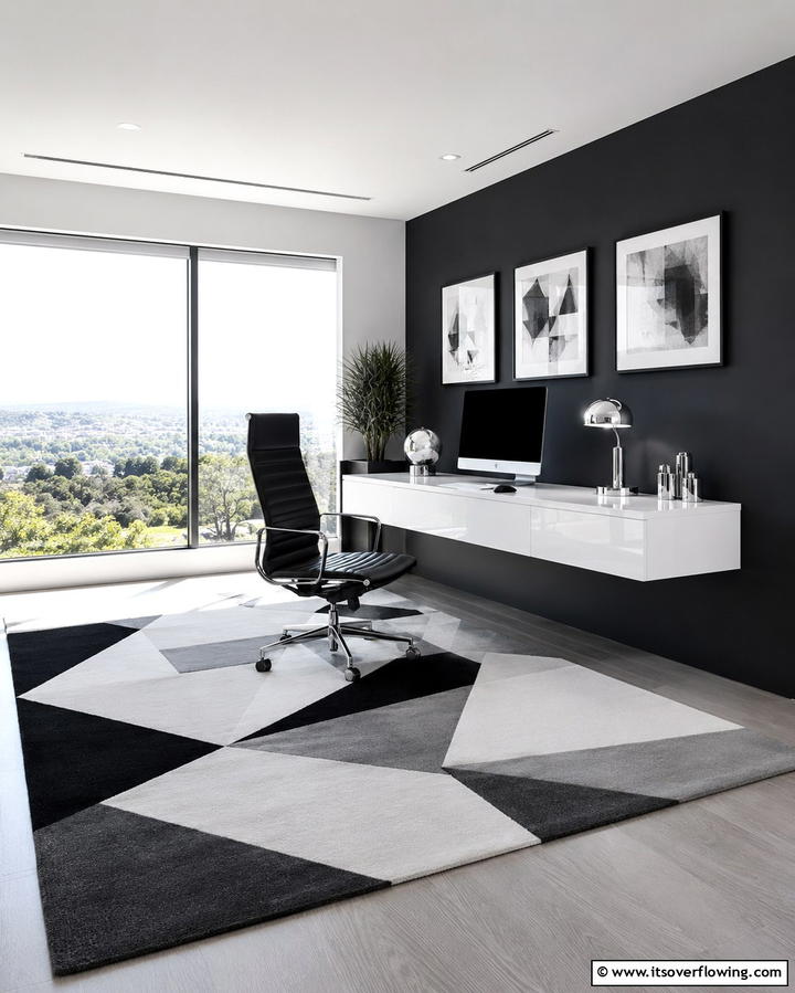 Minimalist Black and White Theme - 30 Home Office Ideas Designed Specifically for Him