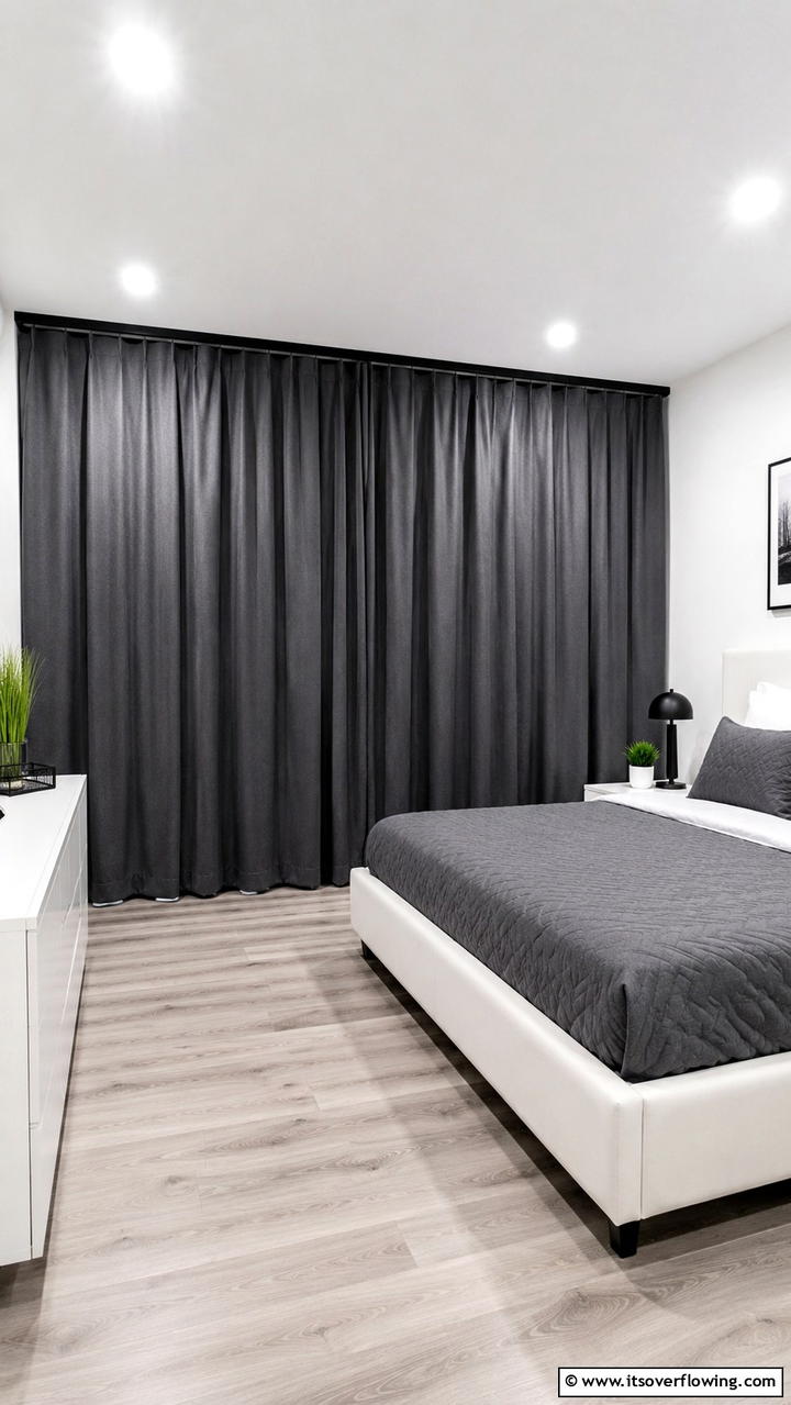 Minimalist Blackout Privacy - 30 Closet Curtain Ideas for Stylish and Practical Storage