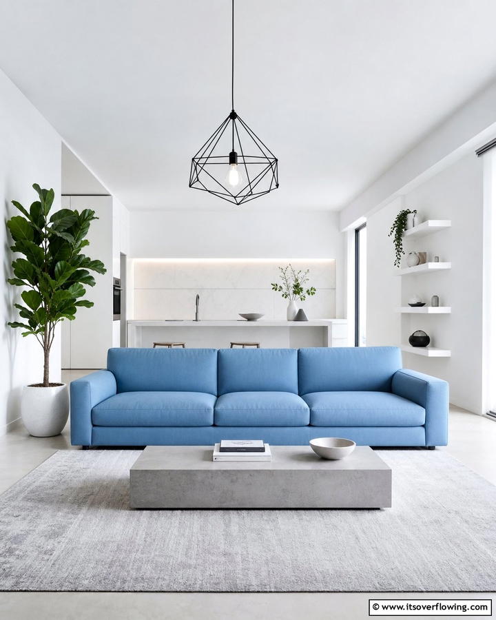 Minimalist Blue Couch Living Room - 25 Blue Couch Living Room Ideas for a Stylish Space