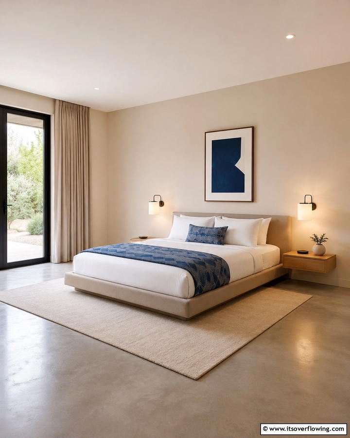 Minimalist Blue and Beige Design - 25 Blue and Beige Bedroom Ideas for a Calming Space