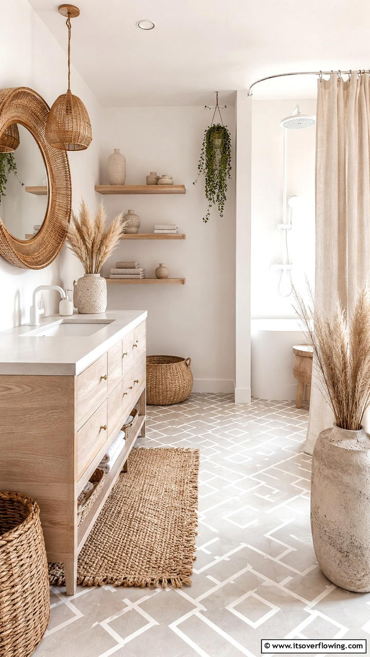 Minimalist Boho Fixtures - 30 Boho Bathroom Ideas for Relaxed, Global-Inspired Style