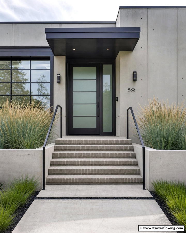 Minimalist Brick Steps with Clean Lines - 25 Brick Front Steps Design Ideas for Curb Appeal