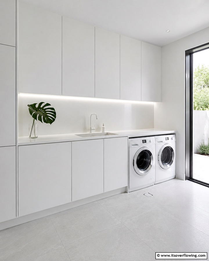 Minimalist Cabinets for a Clean Look - 25 Laundry Room Cabinet Ideas for Organization