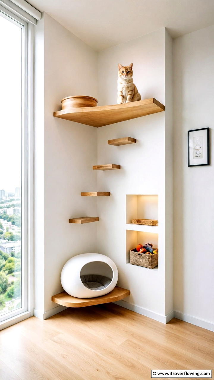 Minimalist Cat Corner - 30 Cat Room Ideas- Create a Purr-fect Space for Your Feline