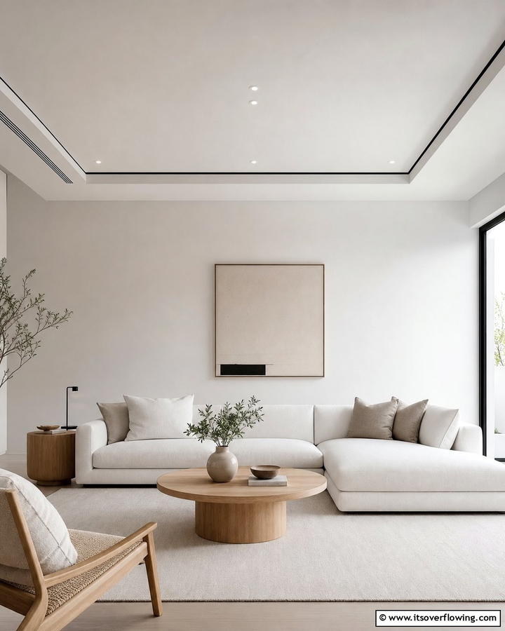 Minimalist Ceiling Design - 20 Living Room False Ceiling Design Ideas to Elevate Your Space