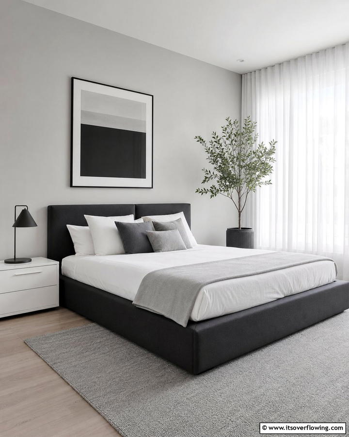 Minimalist Charcoal Bedroom - 20 Charcoal Bedroom Ideas for a Sleek and Modern Look