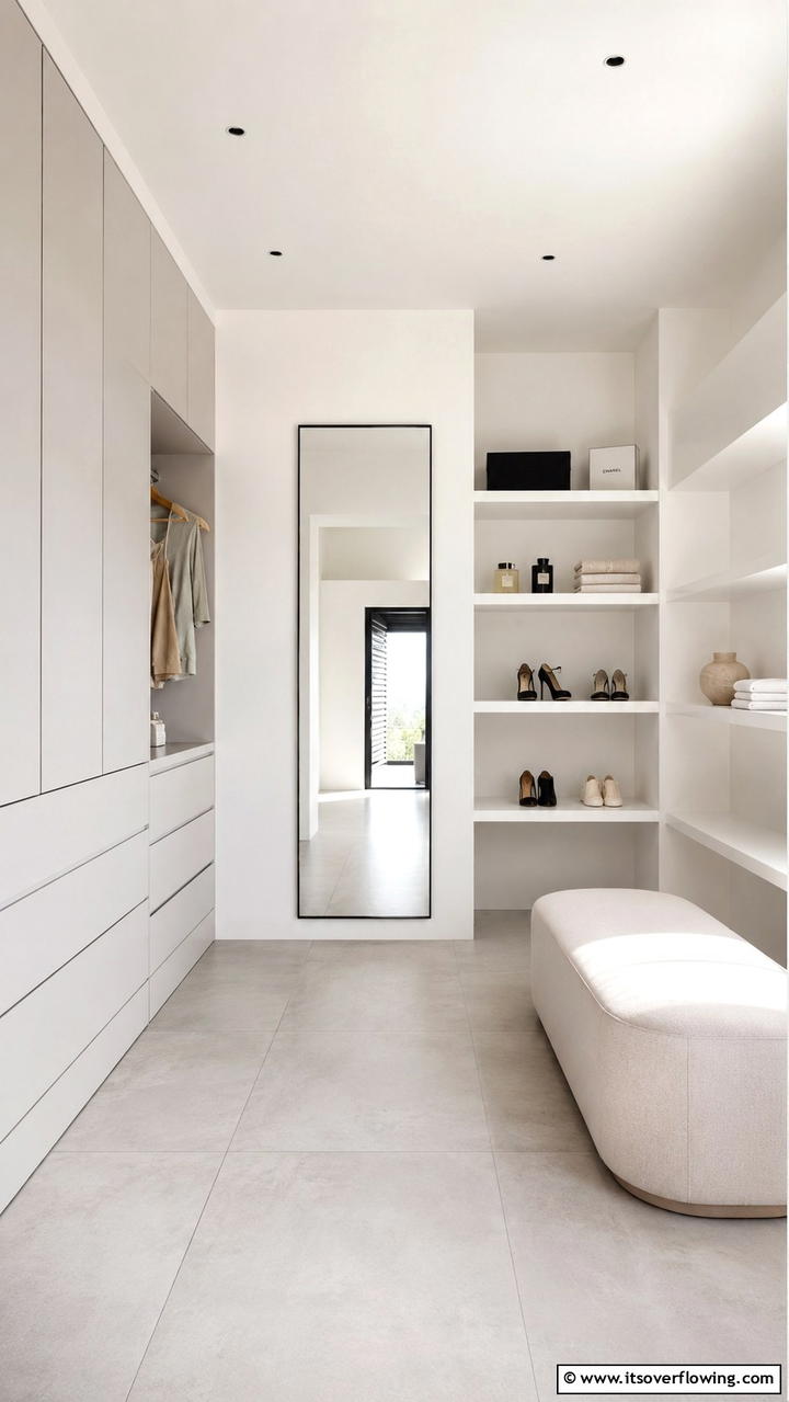 Minimalist Chic Approach - 30 Dressing Room Ideas for Organized Luxury