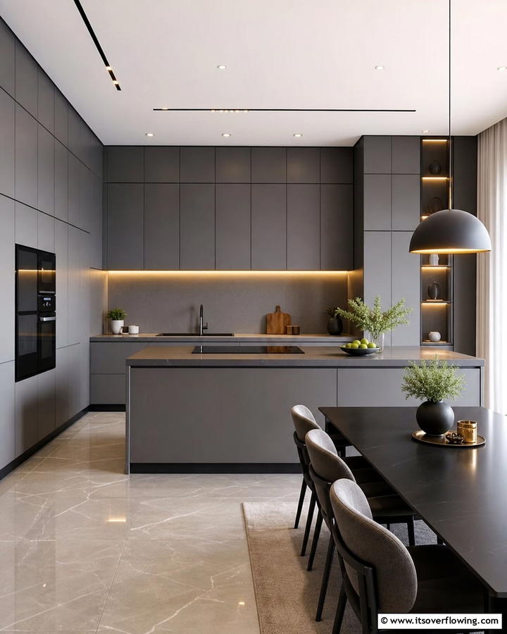 Minimalist Chic Efficiency - 21 Gray Kitchens- Timeless Designs for Modern Homes