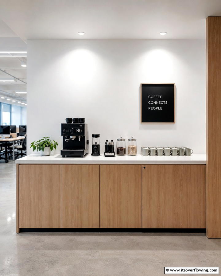 Minimalist Coffee StationExact - 25 Office Coffee Station Ideas to Boost Your Productivity