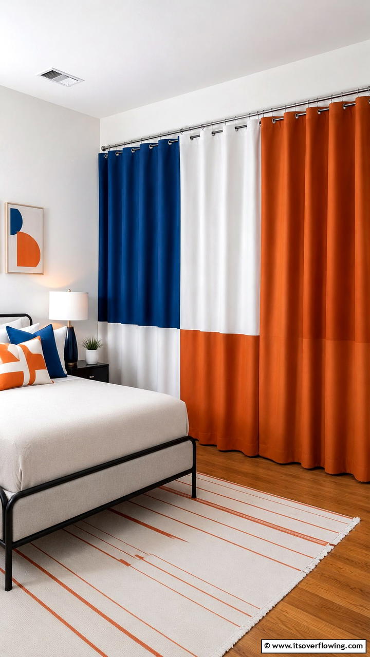 Minimalist Color Block Design - 30 Closet Curtain Ideas for Stylish and Practical Storage