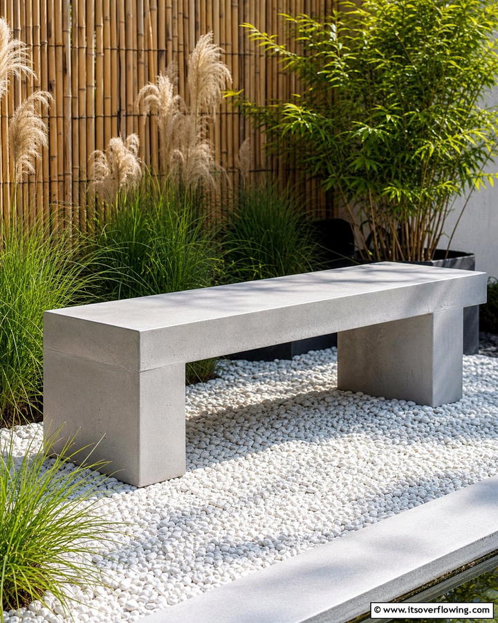 Minimalist Concrete Bench - 30 Charming Garden Bench Ideas for Relaxing Outdoor Spaces