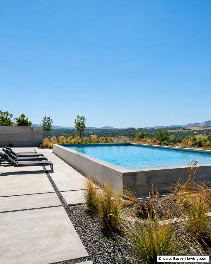 Minimalist Concrete Finish - 25 Semi Inground Pool Ideas for a Stunning Backyard