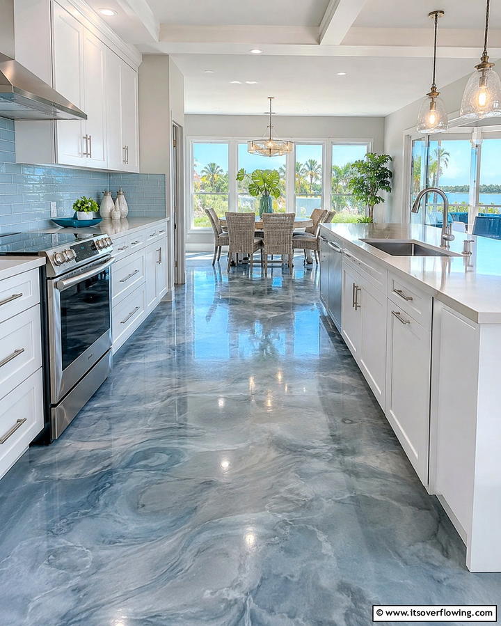 Minimalist Concrete Floor - 30 Industrial Chic Concrete Floor Kitchen Design Concepts