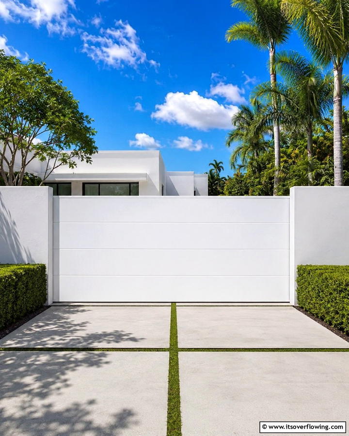 Minimalist Contemporary Gate - 30 Stylish Driveway Gate Ideas for Curb Appeal