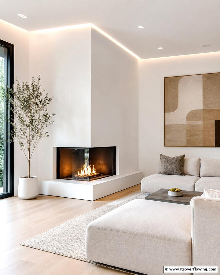 Minimalist Corner Fireplace Design - 25 Cozy Corner Gas Fireplace Ideas for Your Home