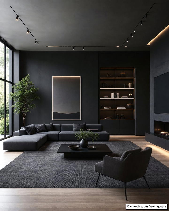 Minimalist Decor - 25 Dark Living Room Ideas for a Moody and Chic Space
