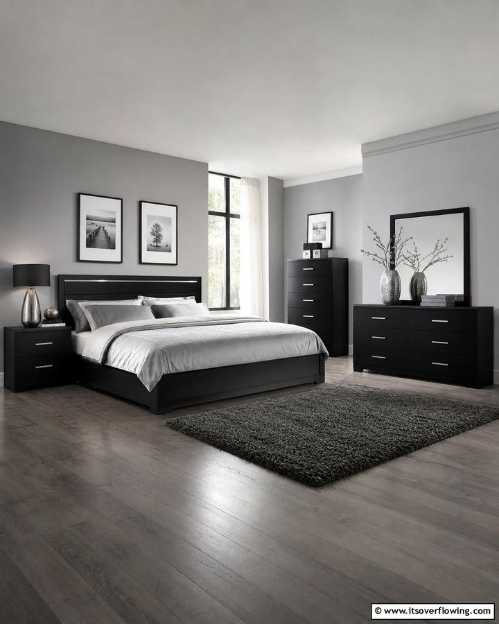 Minimalist Decor - 20 Black and Silver Bedroom Ideas for a Sleek Aesthetic