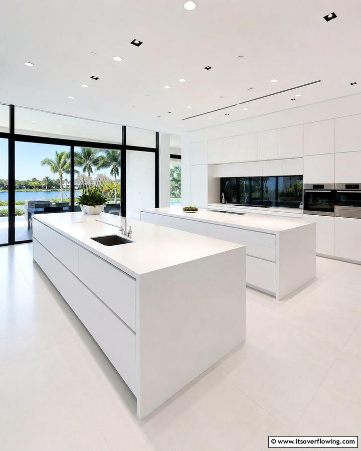 Minimalist Design Approach - 25 Double Island Kitchen Ideas for Spacious Cooking
