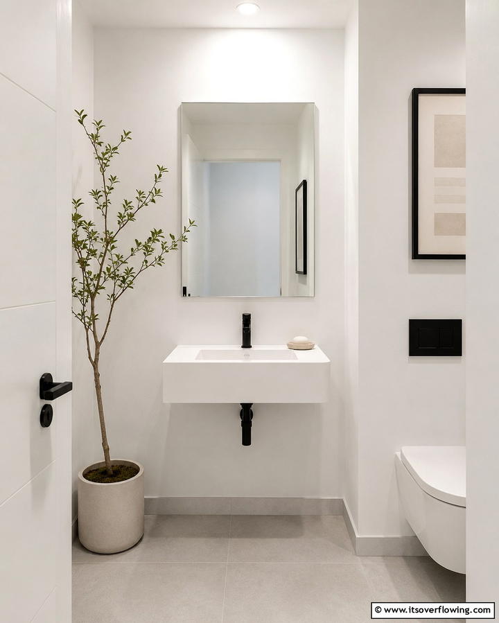 Minimalist Design for Simplicity - 25 Small Powder Room Ideas for Stylish Spaces