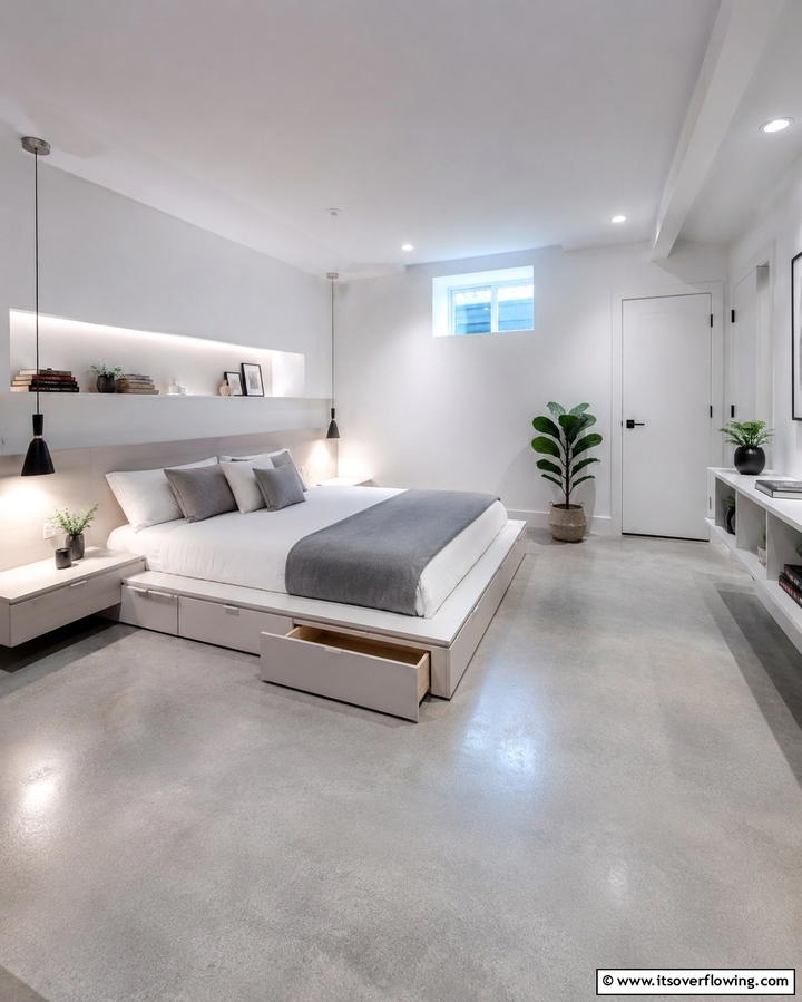Minimalist Design for a Calming Space - 25 Basement Bedroom Ideas for Cozy and Functional Spaces