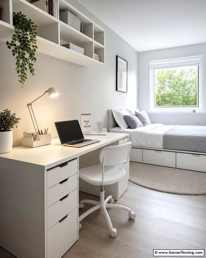 Minimalist Desk Setup - 21 Dorm Room Decorating Ideas for Style and Function